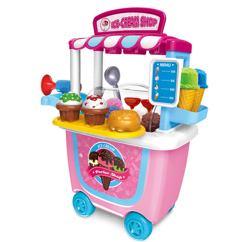 Kids Play Food And Ice Cream Truck Toy Cart image 1