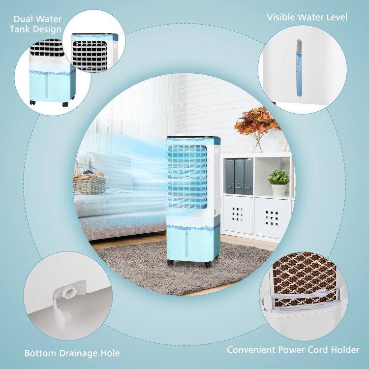 4-in-1 Evaporative Air Cooler with 12L Water Tank and 4 Ice Boxes image 3