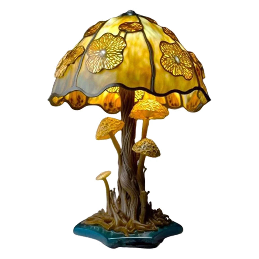 Stained Glass Plant Series Table Lamp - Yellow Flower image