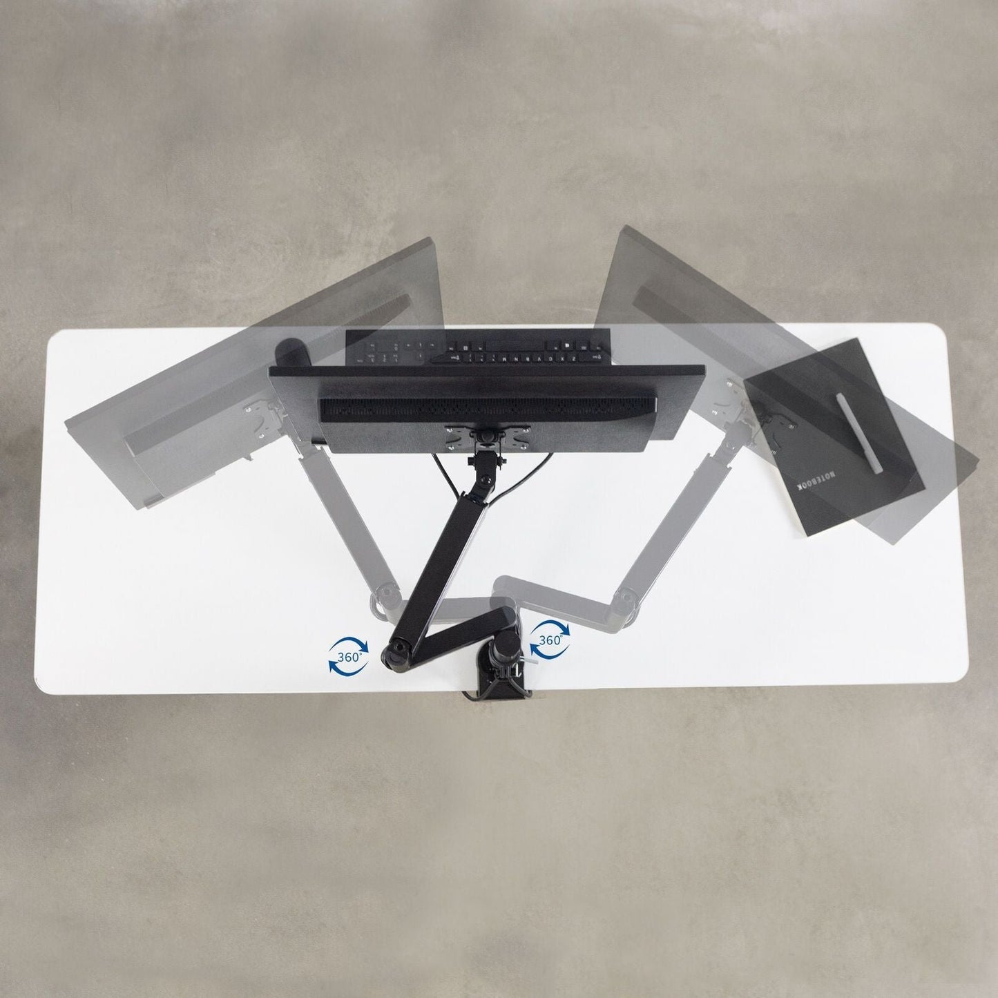 Adjustable Single Computer Desk Mounted Monitor Arm 17" - 32" image 2