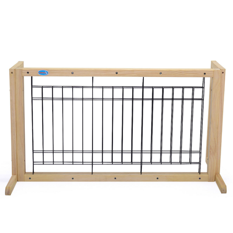 Solid Wood Indoor Freestanding Adjustable Pet Gate 21" image 6