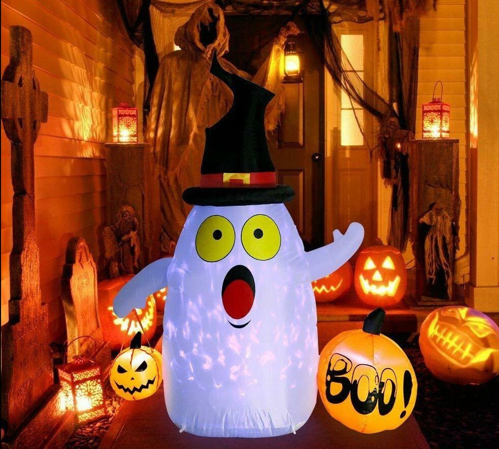 Halloween Outdoor Inflatable Blow Up Ghost With LED Lights 5 Ft image 2