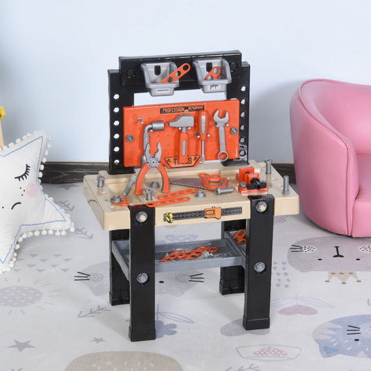 Kids Realistic Toy Tool Workbench 64pcs image 0