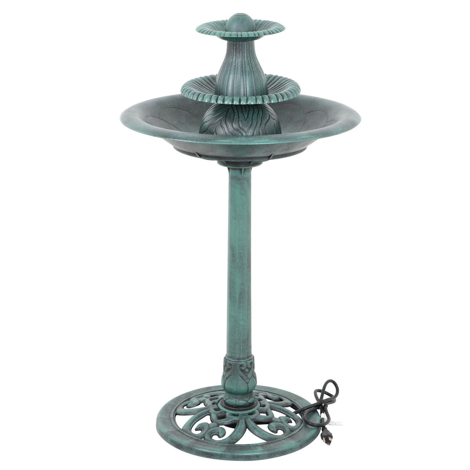 Outdoor Freestanding Bird Bath Water Fountain image 2