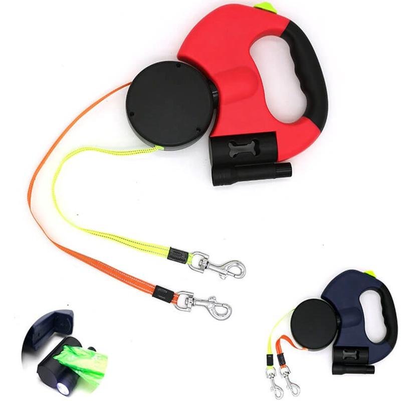 Dual Dog Rope Leash with Light Retractable image 5