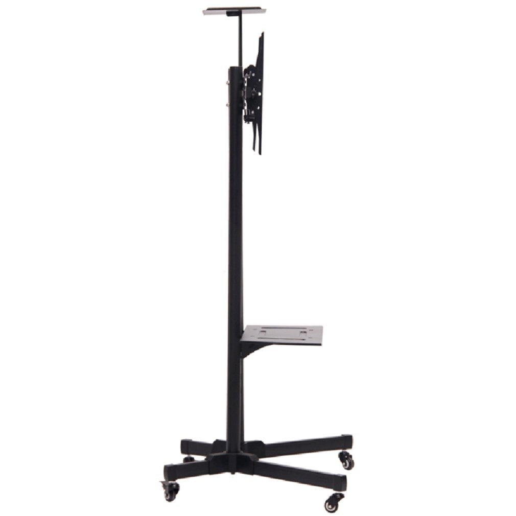 Premium Adjustable Universal Rolling Swivel TV Stand Cart image 5