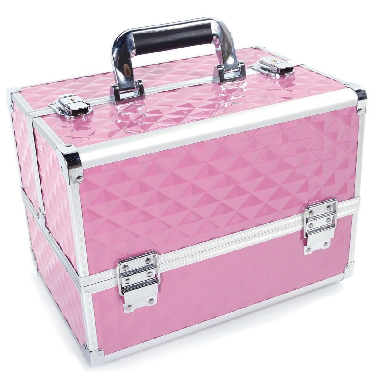 Large Compact Traveling Makeup Organizer Suitcase Box image 4