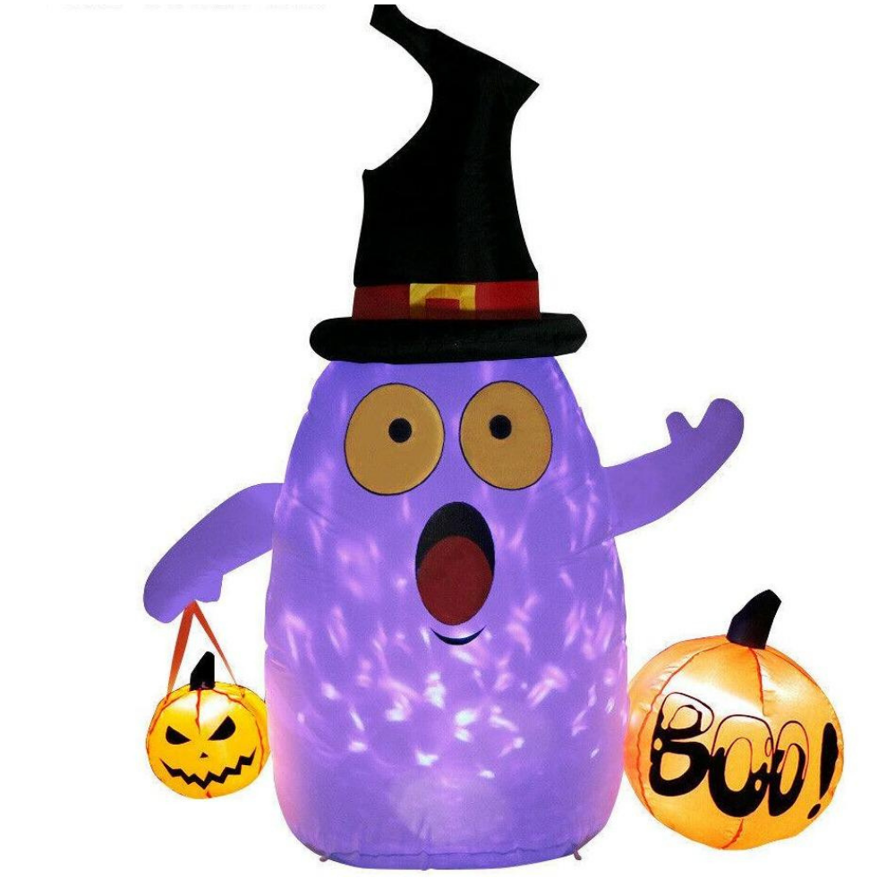 Halloween Outdoor Inflatable Blow Up Ghost With LED Lights 5 Ft image 0