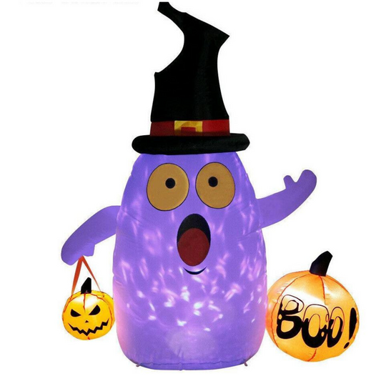 Halloween Outdoor Inflatable Blow Up Ghost With LED Lights 5 Ft image 0