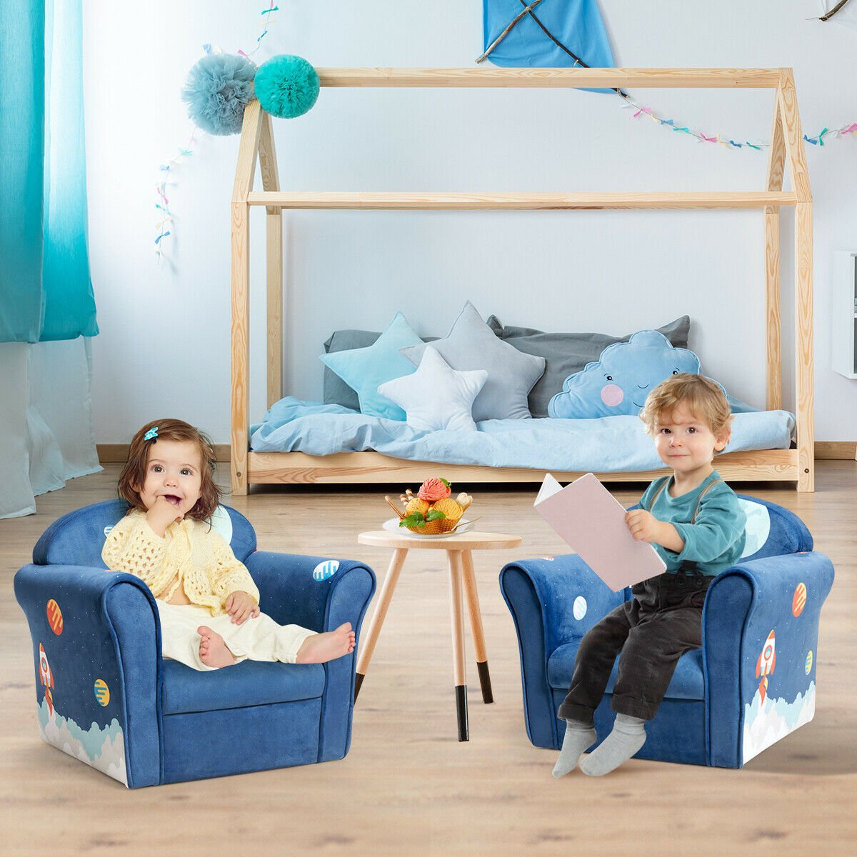 Large Portable Kids Playroom Sofa Couch image 3