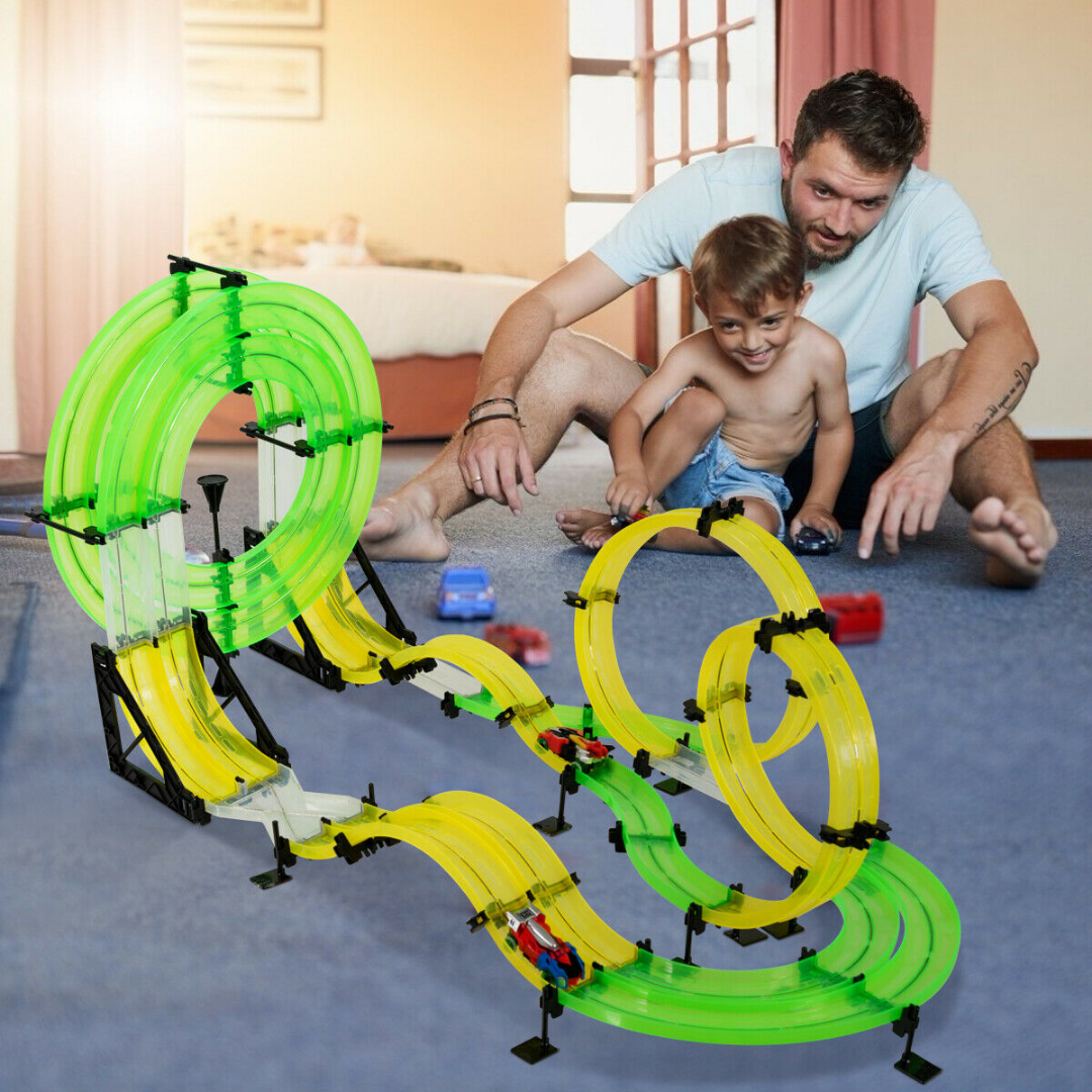 Kids RC Rail Racer Car Track Toy 28.5 FT image 1