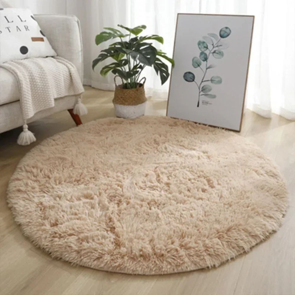 Super Soft Plush Round Rug – Fluffy Thick Pile Carpet for Bedroom & Living Room