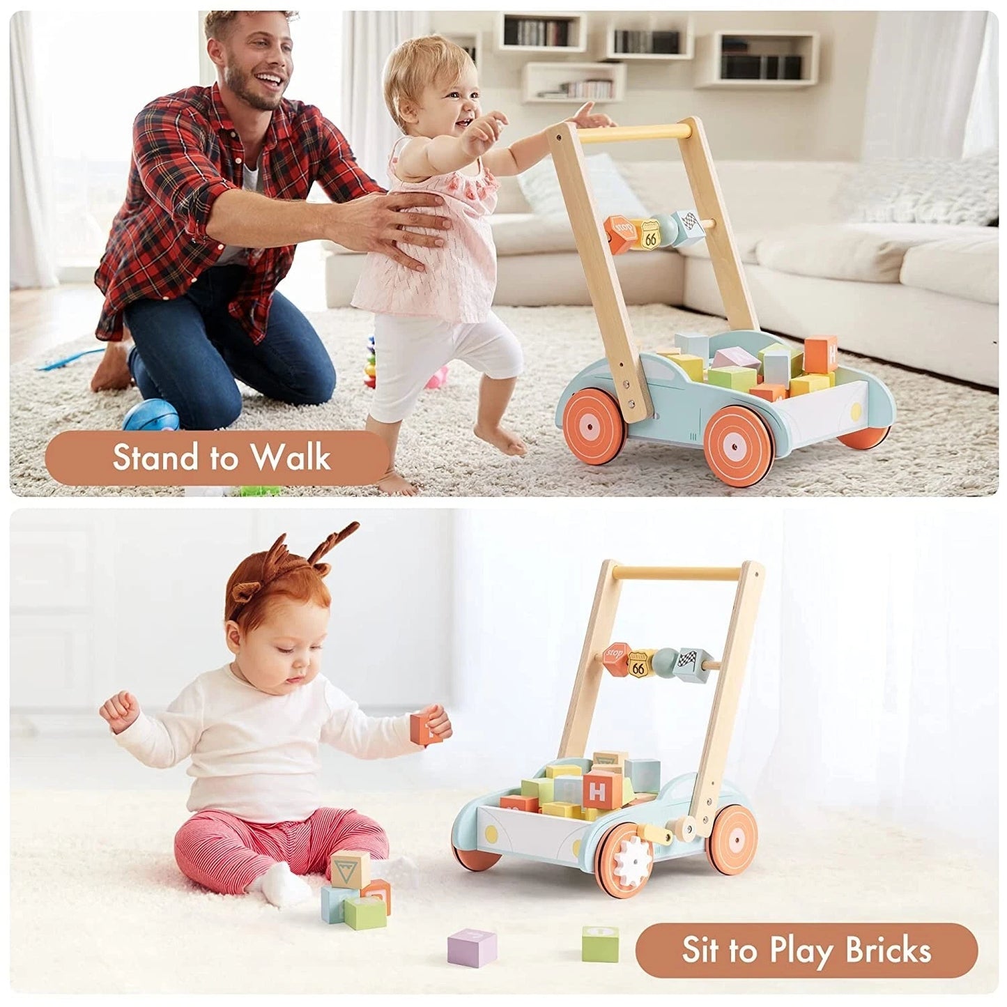 Premium Wooden Baby Push Walker Toy image 2