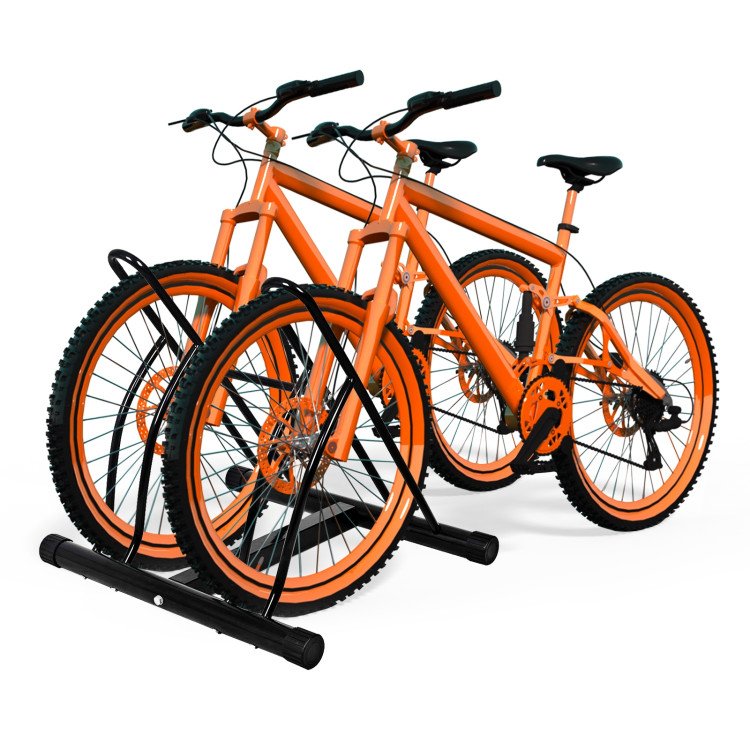 Bike Stand Cycling Rack Floor Storage Organizer for 2-Bicycle image 1