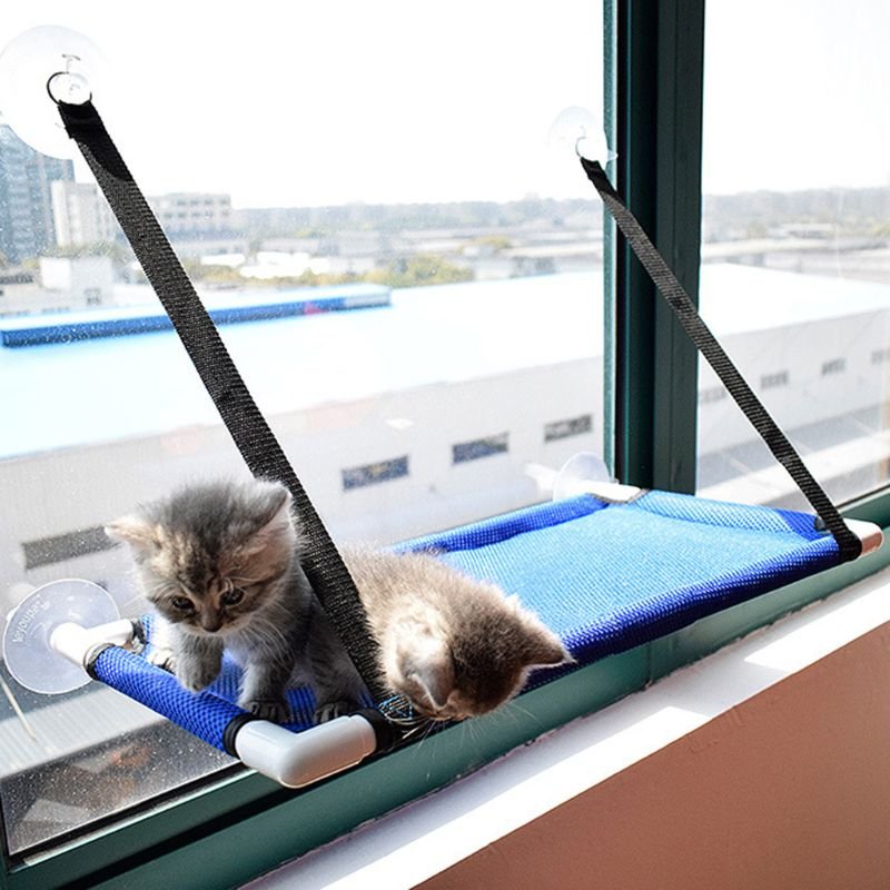 Cat Window Perch Hammock Bed Seat - Blue, 60cm x 35cm x 35cm image