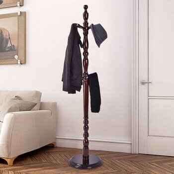 Wooden FreeStanding Entryway Coat Hanger Rack With 8 Hooks image 1