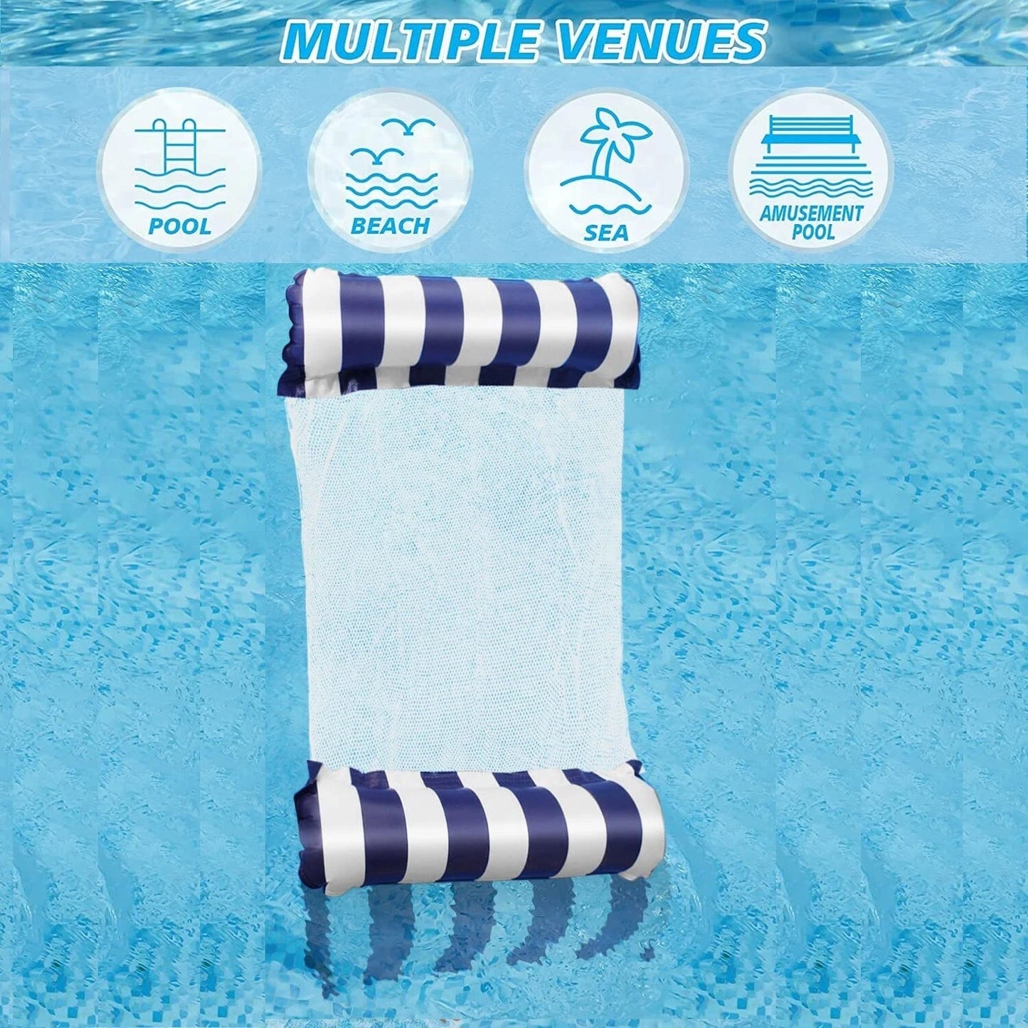 Inflatable Swimming Hammock Lounge Chair Water Swimming Floating Bed image 3