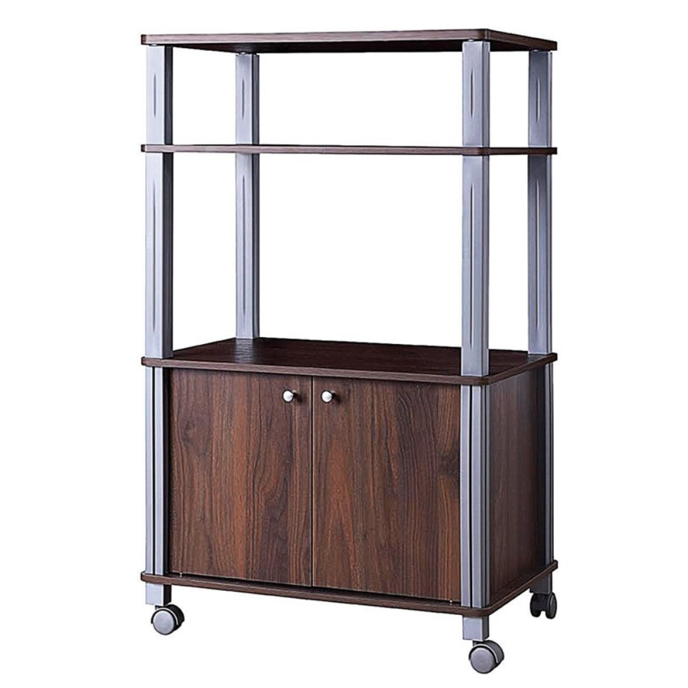 Modern Kitchen Wooden Bakers Rack With Storage Drawers image 2