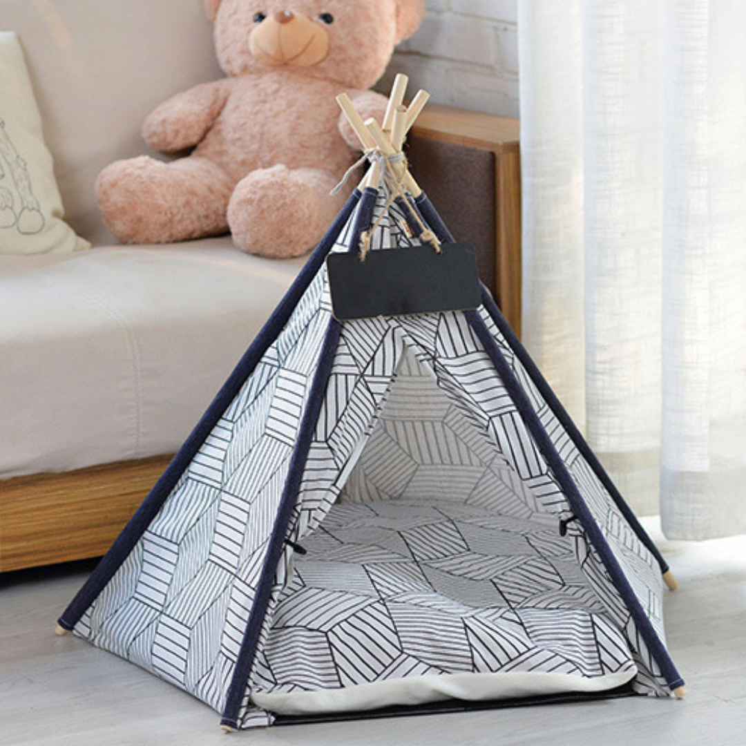 Large Pop Up Pet Dog Teepee Bed Tent - Diamond, 5-corner tent image