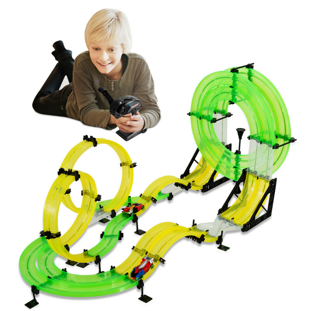 Kids RC Rail Racer Car Track Toy 28.5 FT image 0