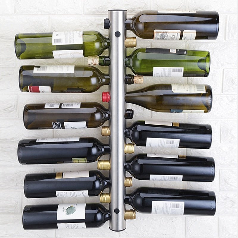 Modern Wall Mounted Hanging Wine Holder Rack - 12 holes image