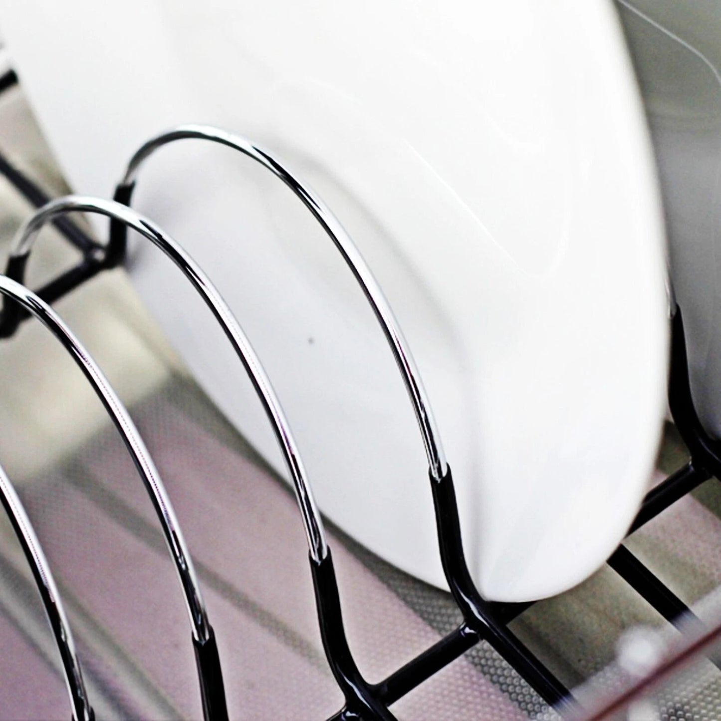 Over Sink Dish Drying Rack with Cutlery Holder image 2