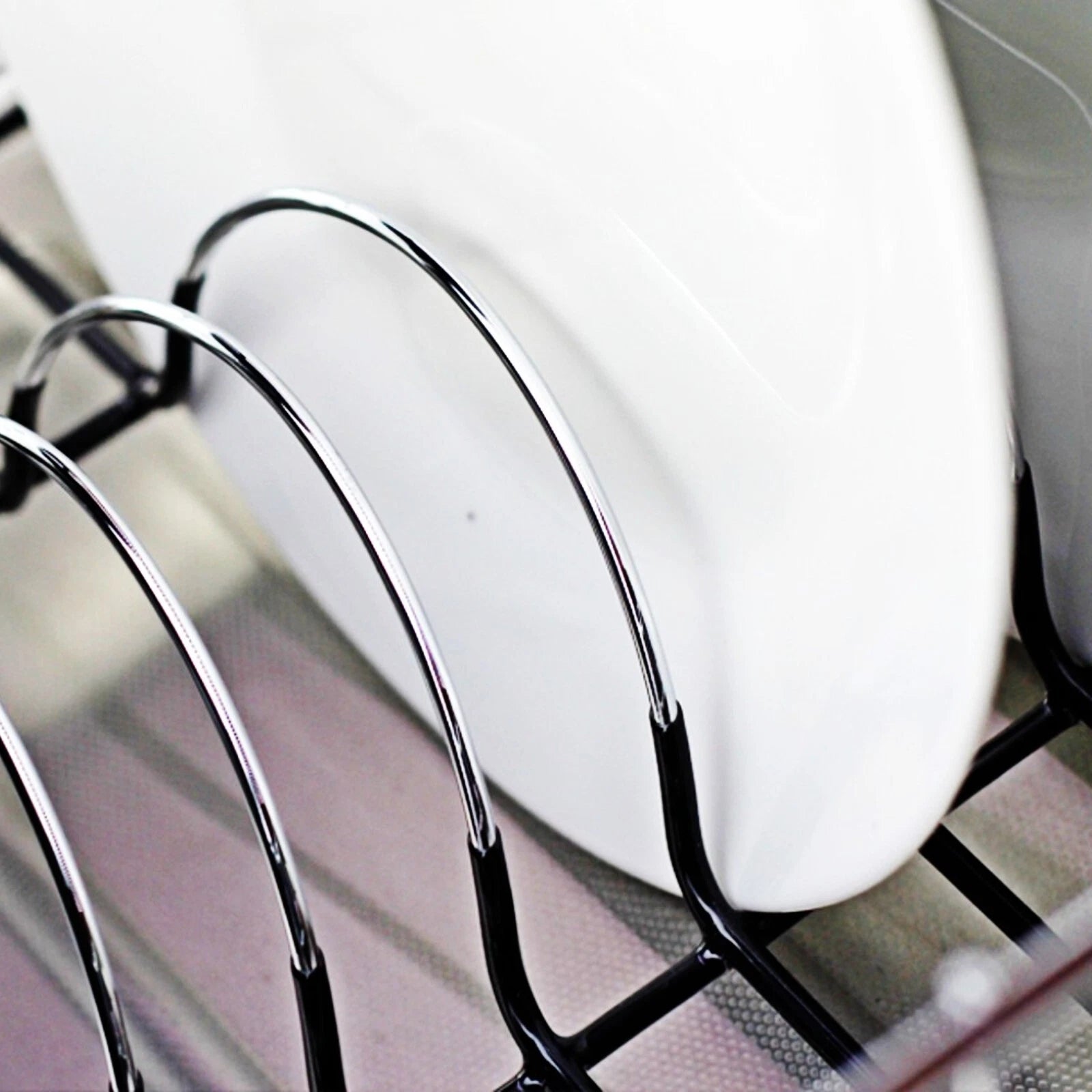 Over Sink Dish Drying Rack with Cutlery Holder image 2