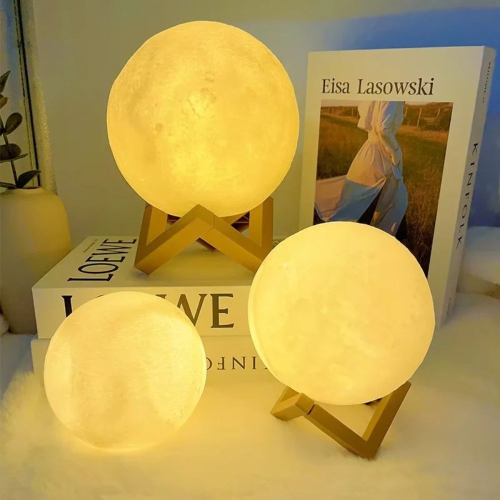 3D Moon LED Book Light – Portable Battery-Powered Night Lamp for Home Decor