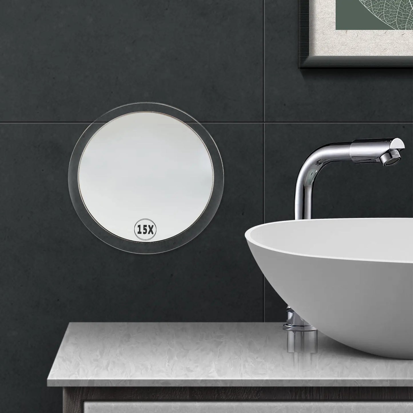 15x Magnifying Makeup Mirror with Suction Cup image 0