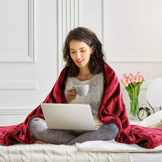 Portable Large Electric Heated Throw Lap Blanket image 0