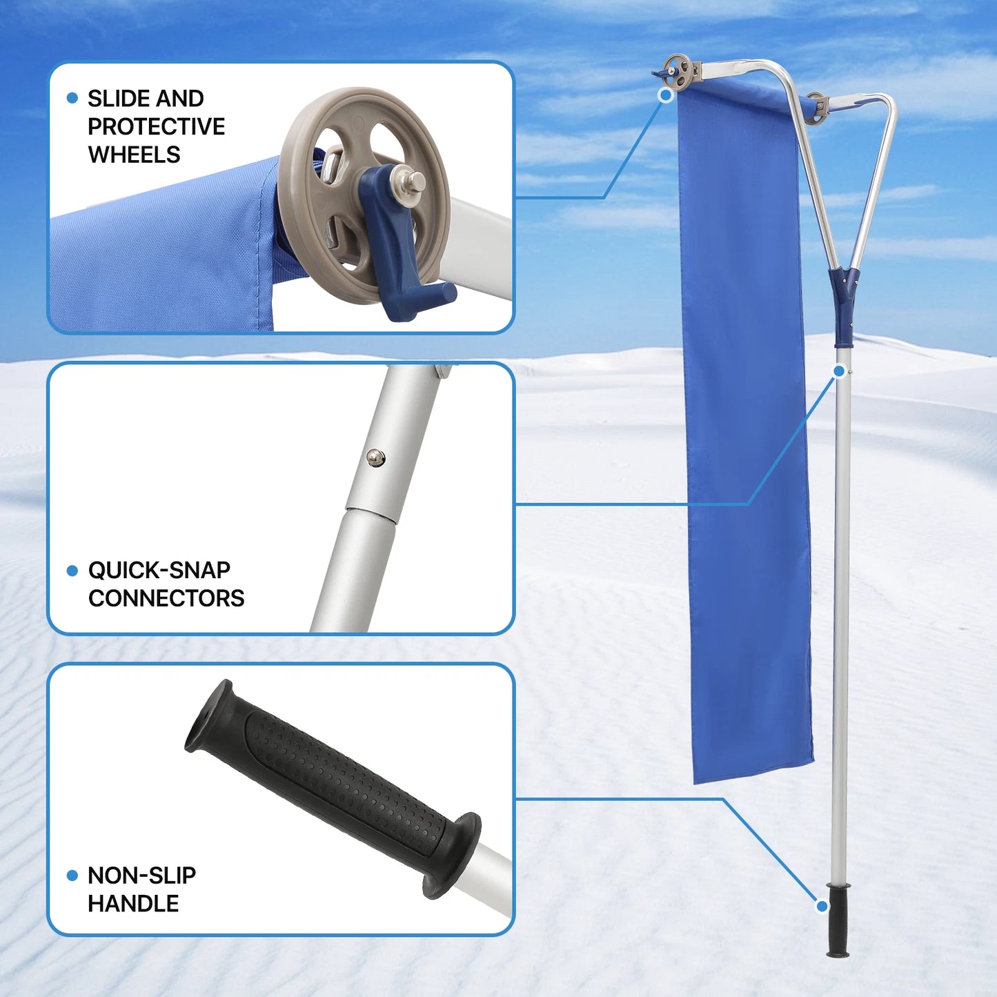 Heavy Duty Telescoping Roof Snow Remover Shovel Rake image 3