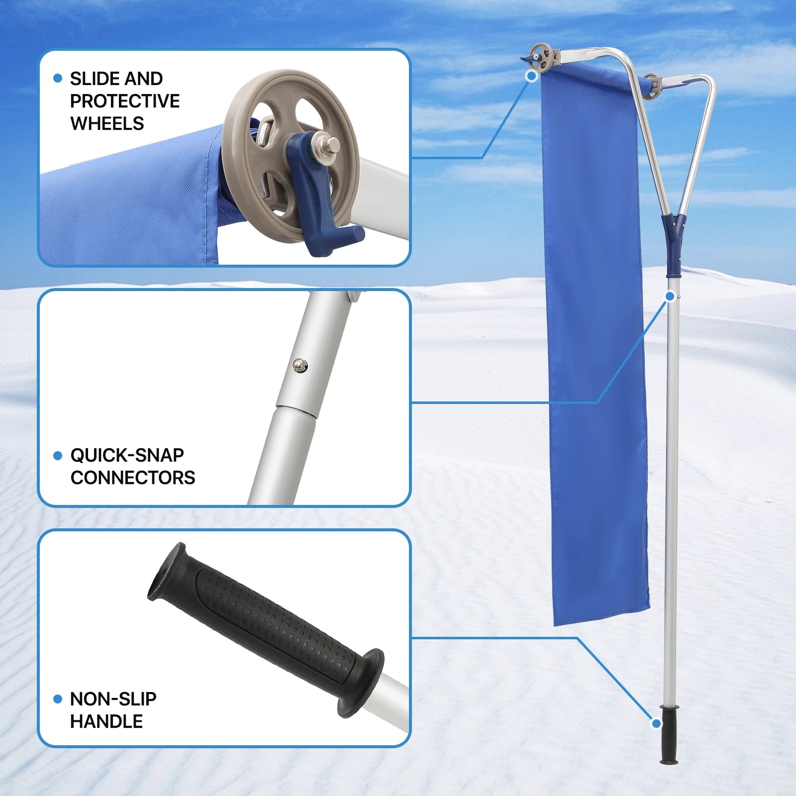 Heavy Duty Telescoping Roof Snow Remover Shovel Rake image 3