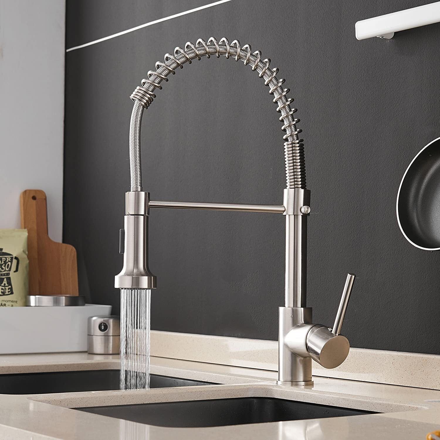 Kitchen Pull Down Spring Sink Faucet 360 Rotation Hot Cold Mixer Tap image 0