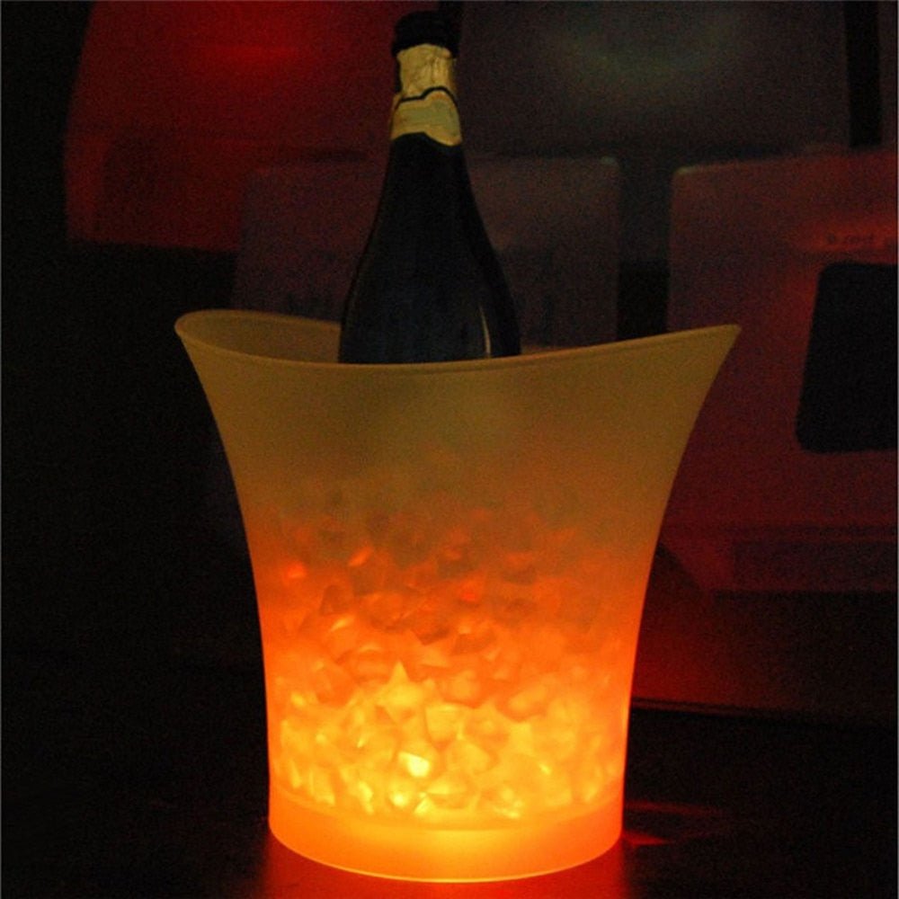 LED Insulated Champagne Ice Chiller Bucket - Yellow image