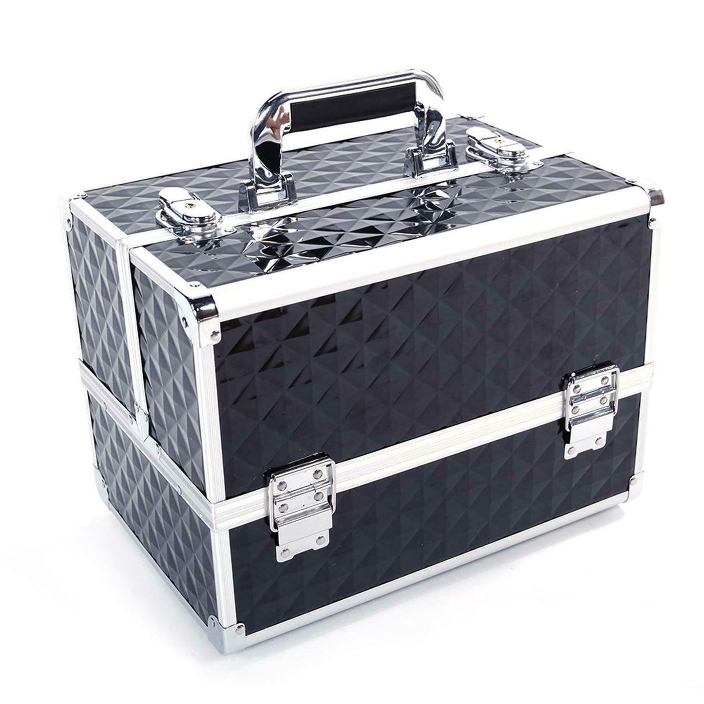 Large Compact Traveling Makeup Organizer Suitcase Box image 5