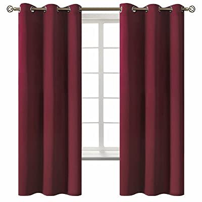 Thermal Insulated Blackout Heat Blocking Curtains - Burgundy, W100in x L108in image