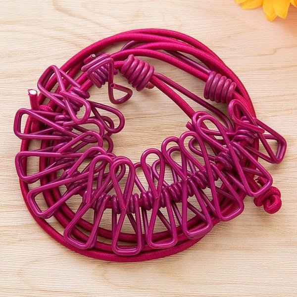 Portable Retractable Clothesline Indoor Outdoor 185cm image 1