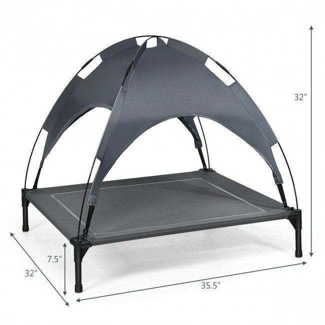 Portable Elevated Outdoor Pet Bed with Removable Canopy Shade image 7