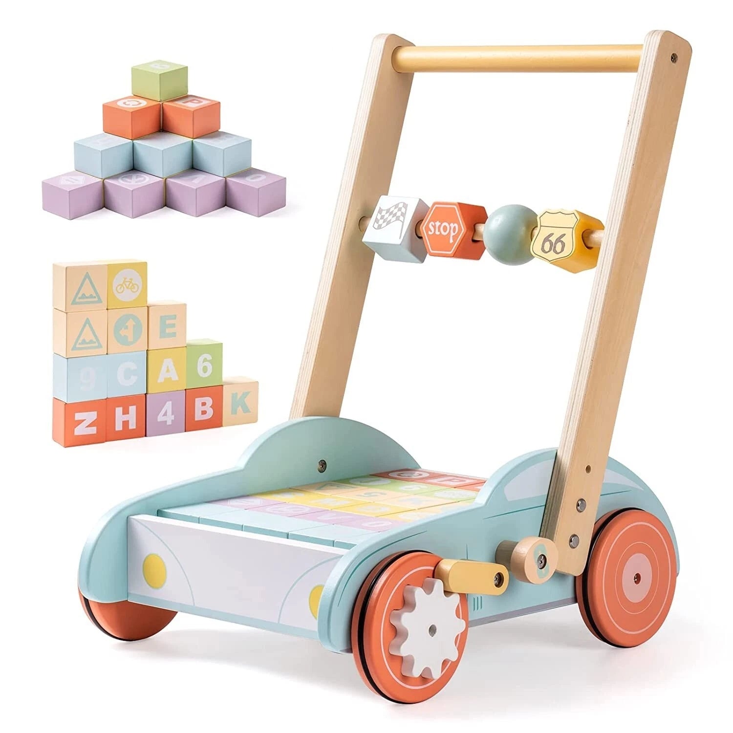 Premium Wooden Baby Push Walker Toy image 1
