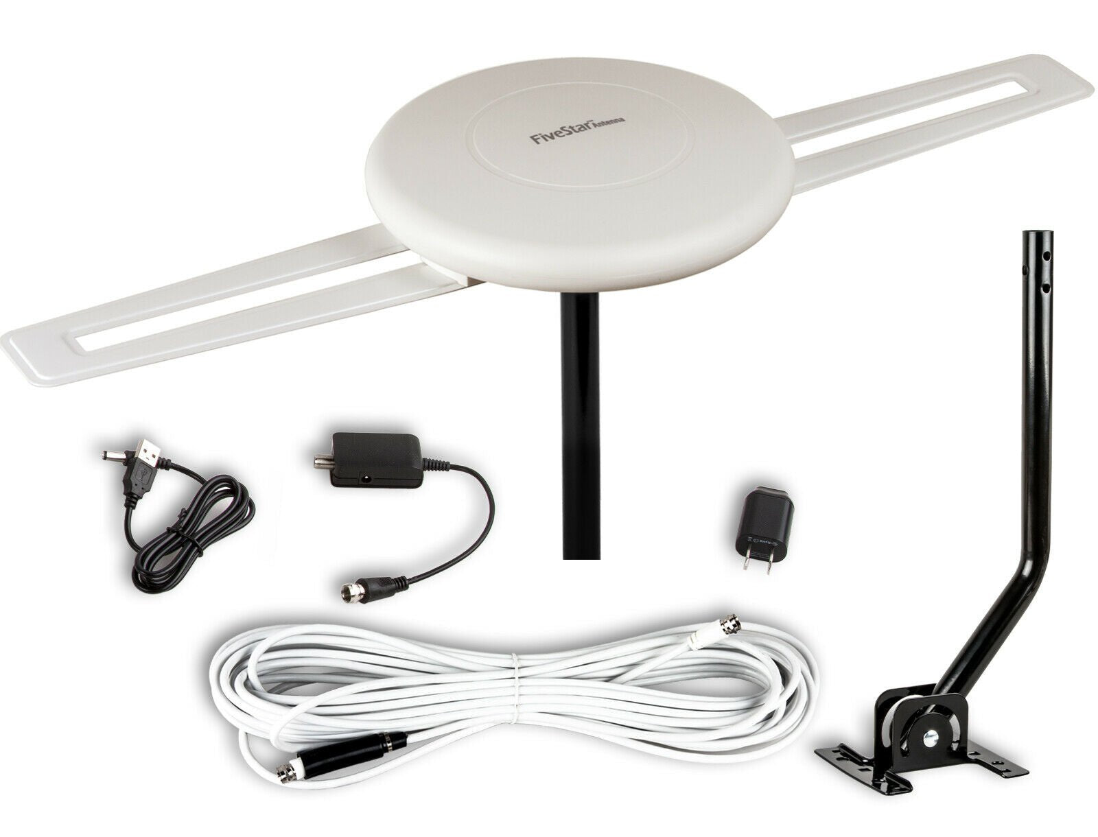 Powerful Omni Directional Digital Outdoor HDTV Long Range TV Antenna - Antenna Supports 1 TV W/ Mount Bracket image