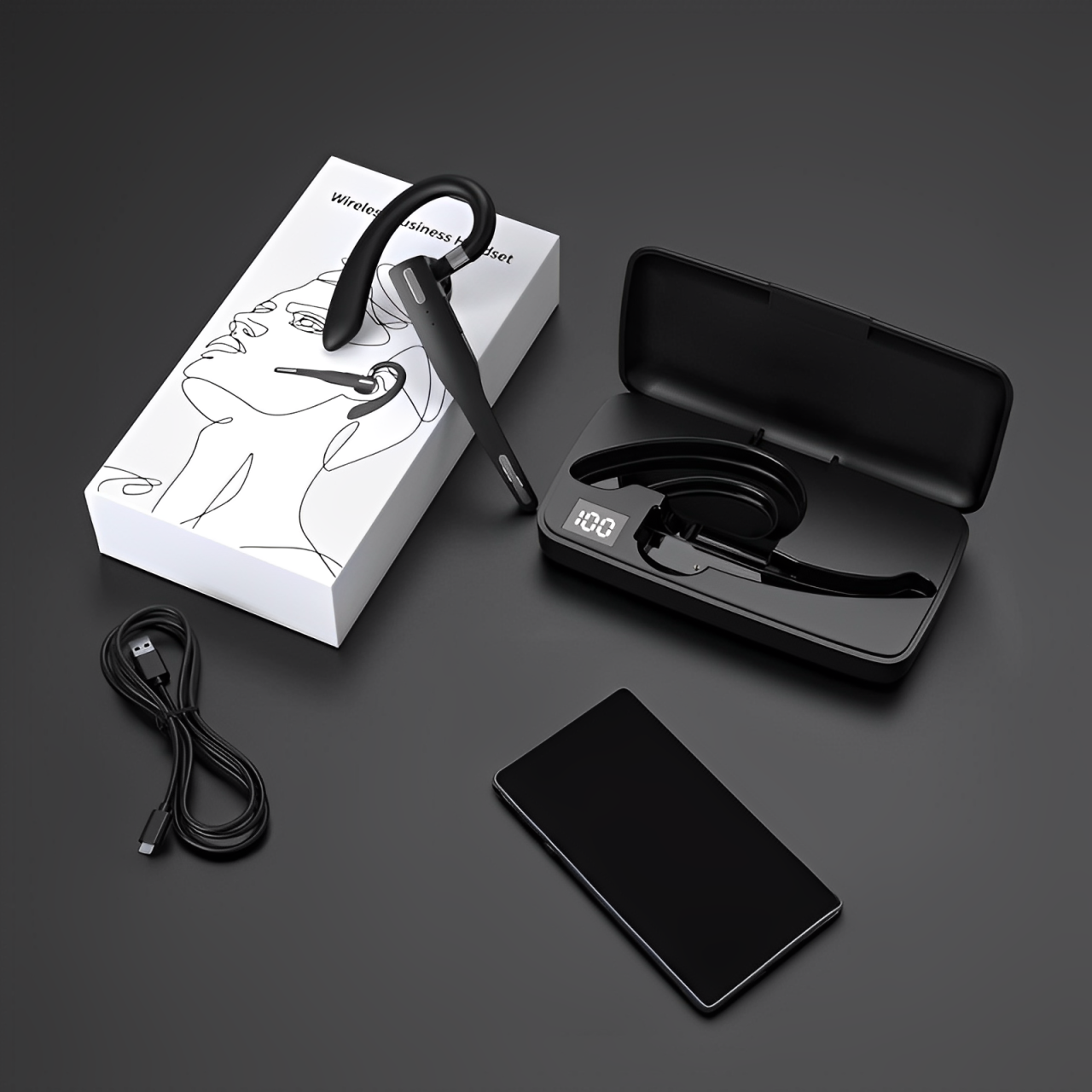 Trucker Dual Mic Wireless Bluetooth 5.1 Noise Cancelling Headset/Earpiece image 5