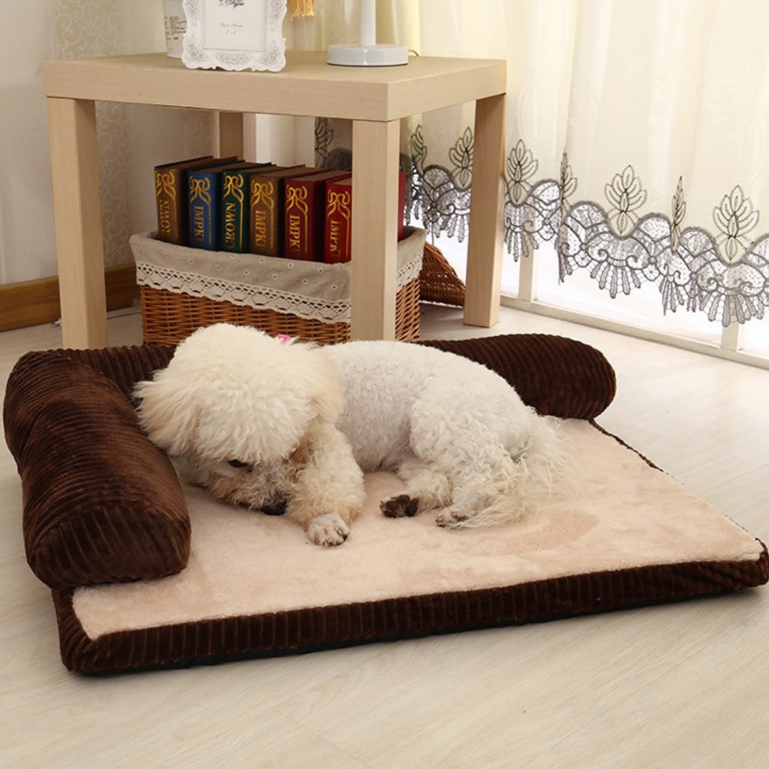 Large Spacious Modern Washable Tough Dog Bed - Cholocate, L image