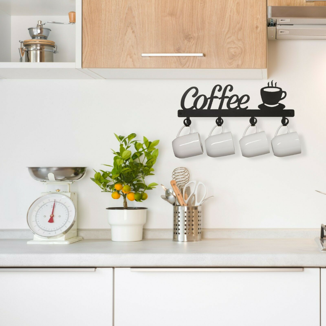 Spacious Wall Mounted Coffee Mug Holder Rack image 1