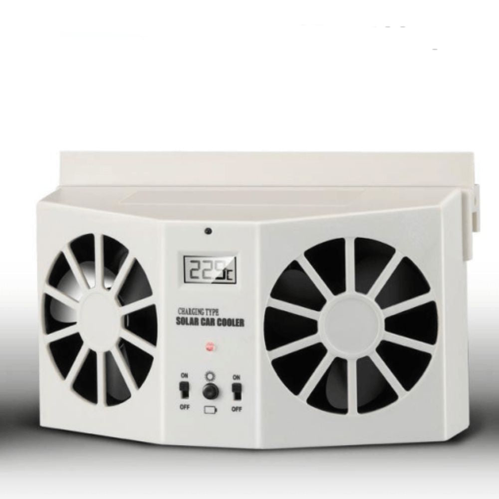 Solar Car Cooling Fan Powered Window Cooler For Interior Ventilation
