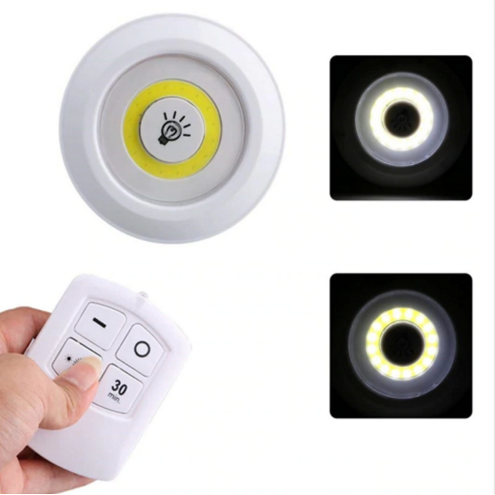 Wireless Under Cabinet LED Lighting Battery Operated - White, 1 Remote + 3 Lamps image