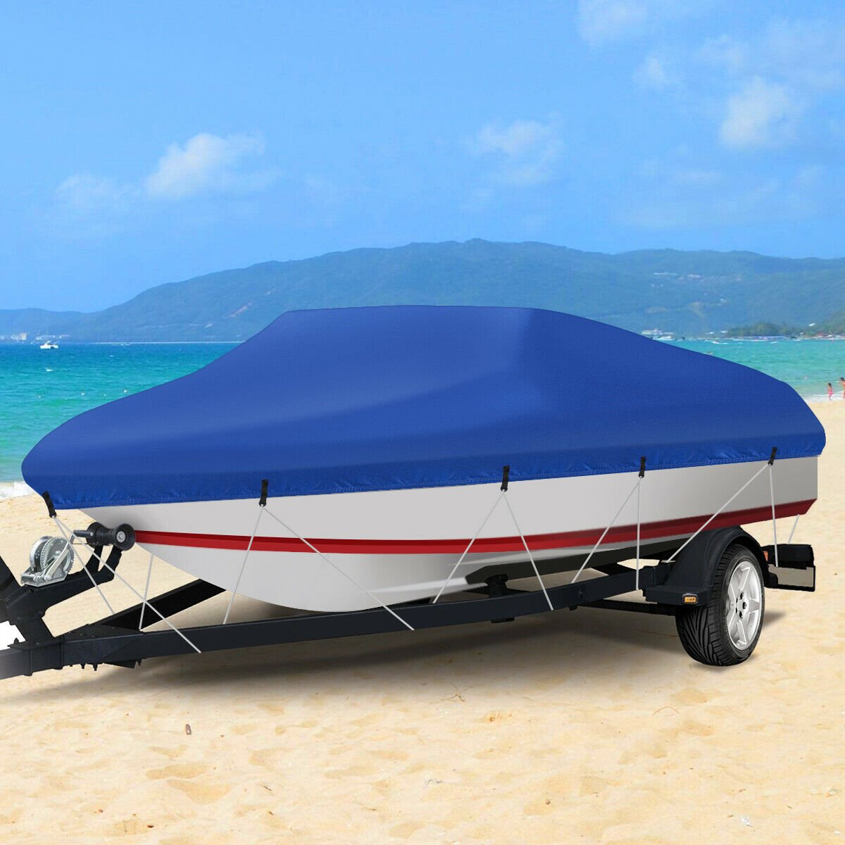 Large Universal Trailerable Custom Boat Cover - 16-18 ft image