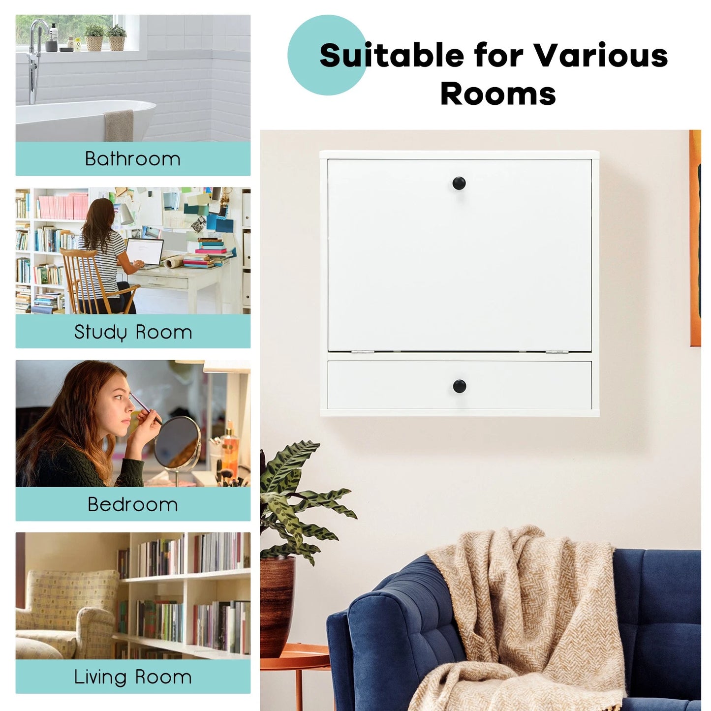 Heavy Duty Floating Wall Mounted Foldable Table image 6