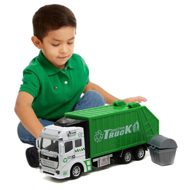 Realistic Kids Garbage Recycling Truck Toy image 0