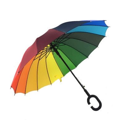 Upside Down Inverted Rain Umbrella - Rainbow image
