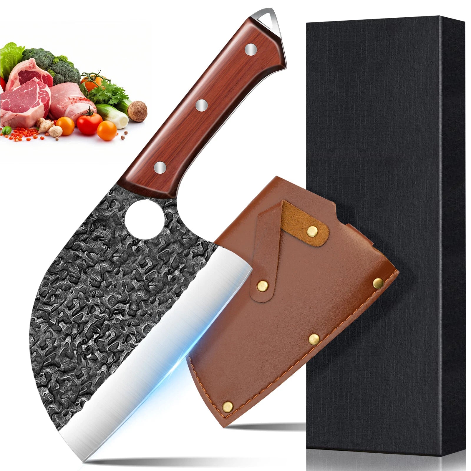 Hand Forged Serbian Meat & Vegetable Cleaver Knife image 7